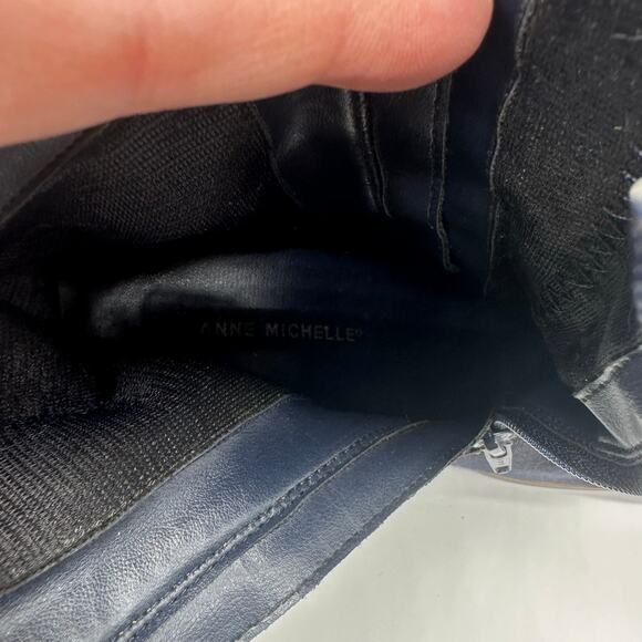 Denim Blue Square Toe Chunky Zipper Booties Womens 6 Y2K Retro - Picture 14 of 15